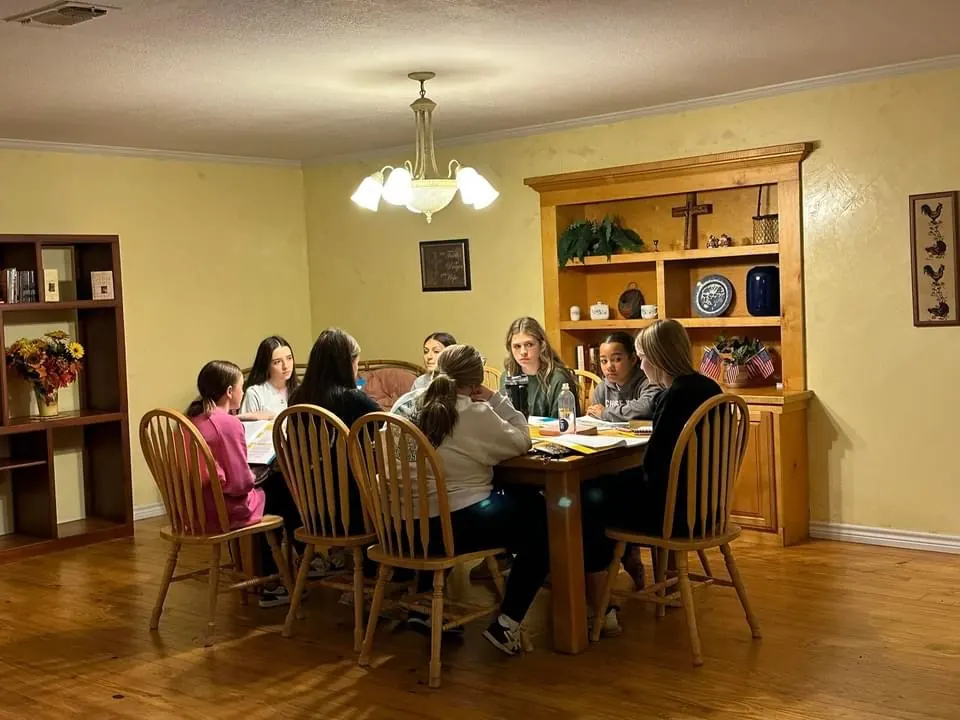 Families gathered during a retreat session