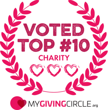 MyGivingCircle Voted Top 10 Charity badge